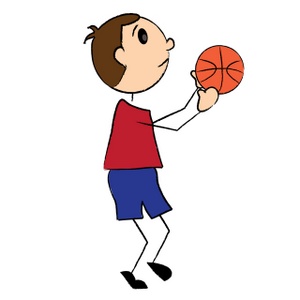 Boy shooting basketball clipart