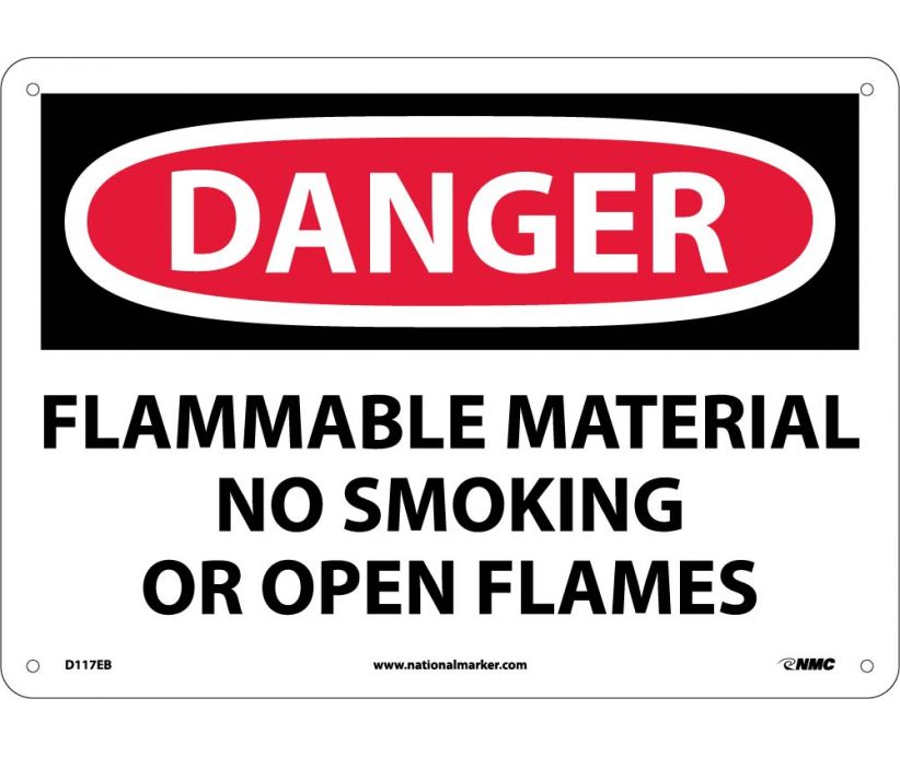 Danger Flammable Material Sign :: No Smoking Signs :: Signs ...