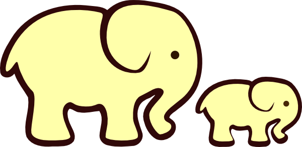 Mommy And Baby Elephant Clipart