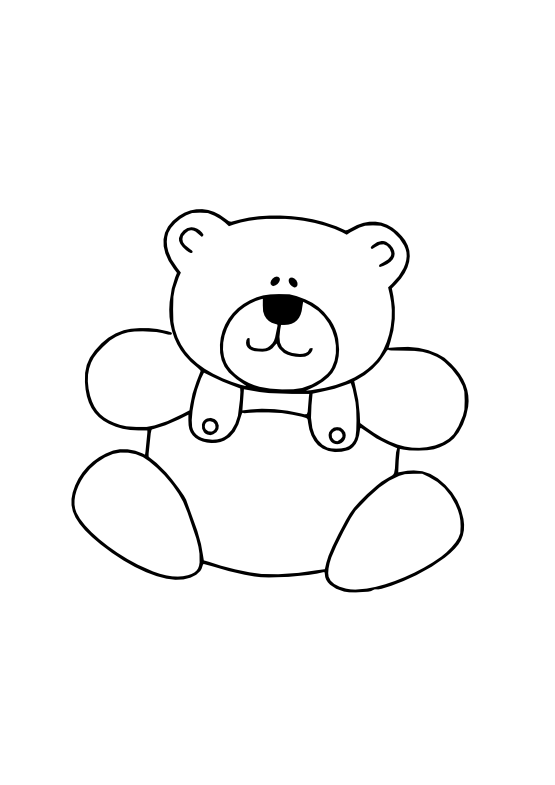 gustavorezende teddy bear black white line art ...