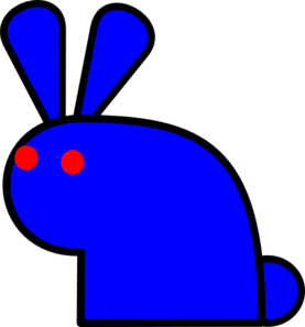 Blue Rabbit clip art - vector clip art online, royalty free ...