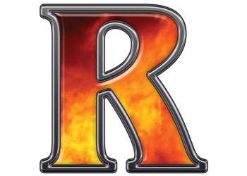 Reflective Letter R with Real Fire :: Real Fire Reflective Vinyl ...