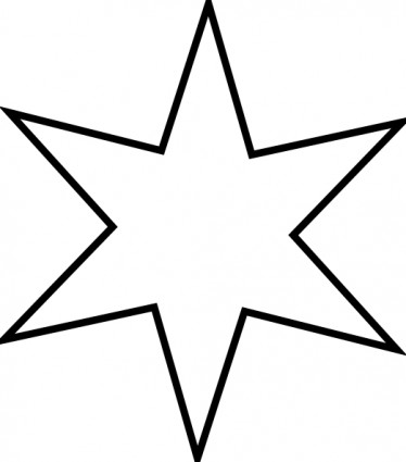 Black and white star outline clipart