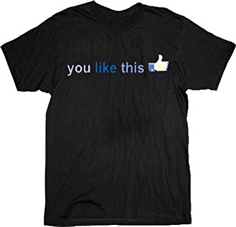 Amazon.com: Facebook You Like This Thumbs Up Black Adult T-shirt ...