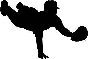 Amazon.com: Sports Silhouette Wall Decals - Baseball Player ...