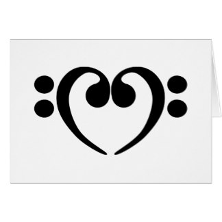 Bass Clef Heart Greeting Cards | Zazzle