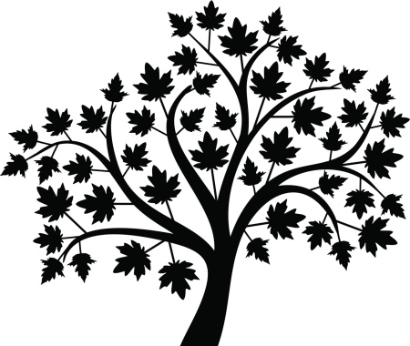 Silhouette Of A Maple Tree Branch Clip Art, Vector Images ...