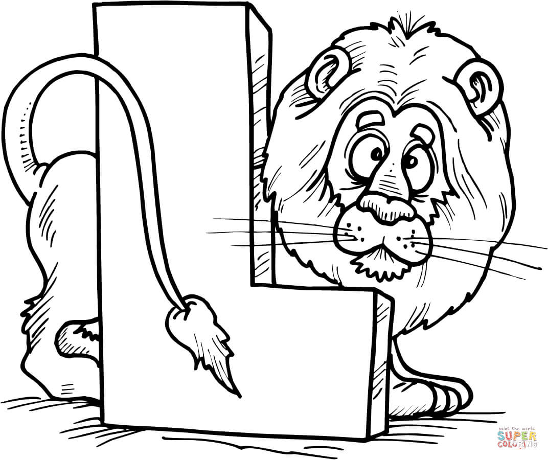 Letter L is for Lion coloring page | Free Printable Coloring Pages