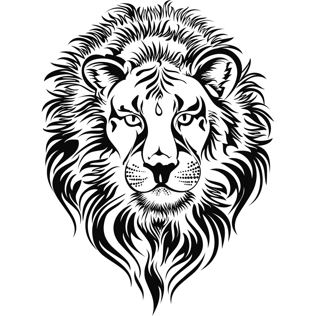 Lion Head Clipart Black And White