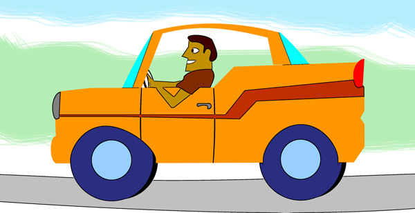 Car driving clipart