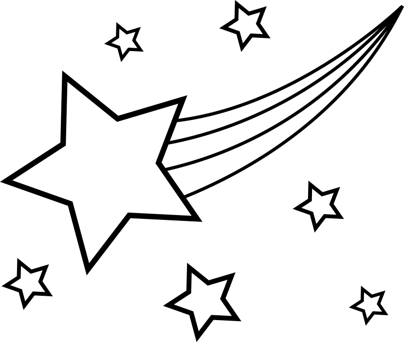 Shooting Stars Clipart Black And White