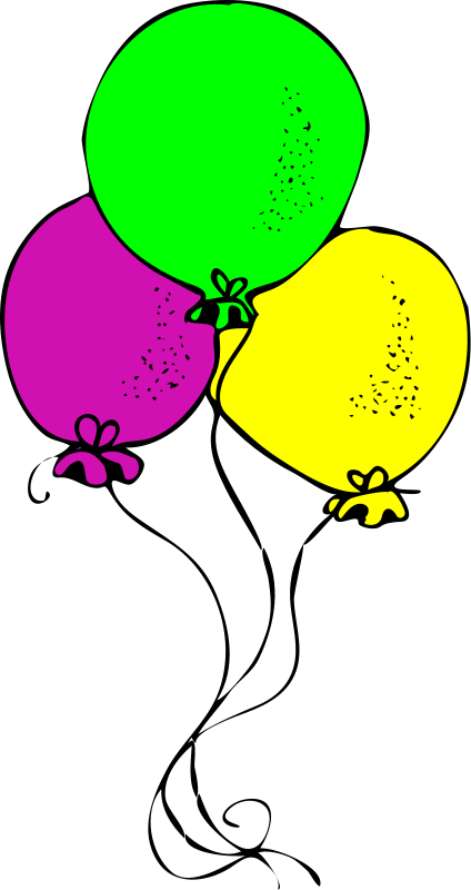 Birthday party balloons clipart