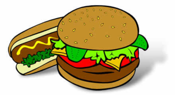 Hamburger and hotdog clipart