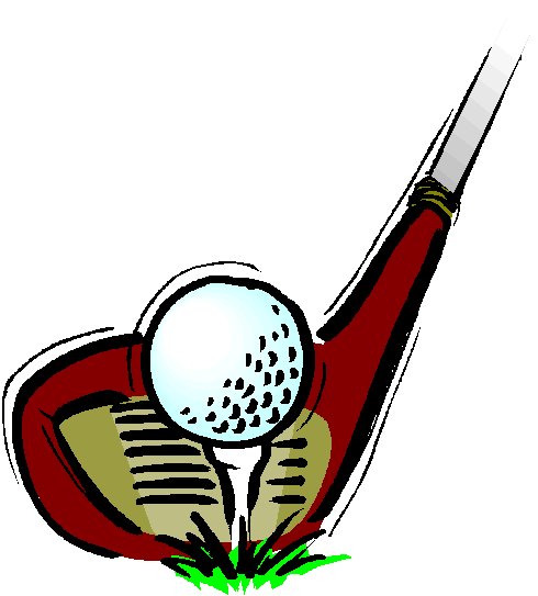 Golf club and ball clipart