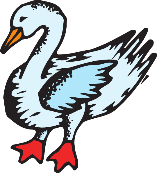 Stylized Blue Goose Clip Art - vector clip art online ...