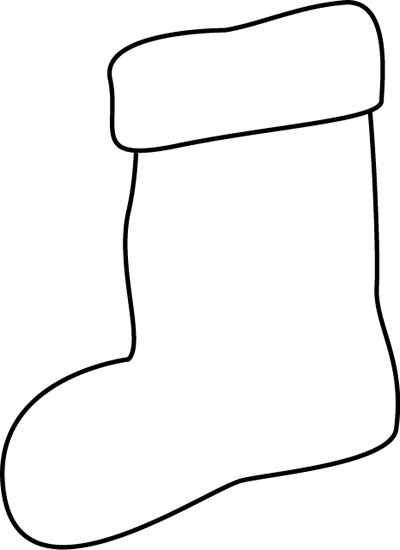 Christmas Stocking Black And White Clipart