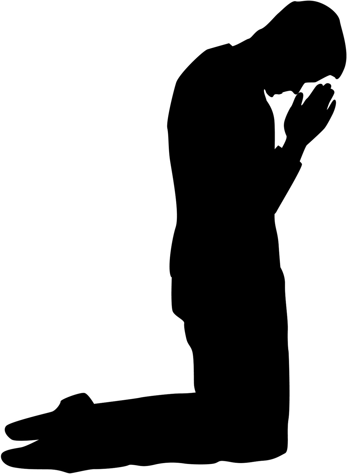 Silhouette people praying clipart