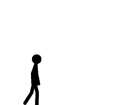 Stick man walking clipart