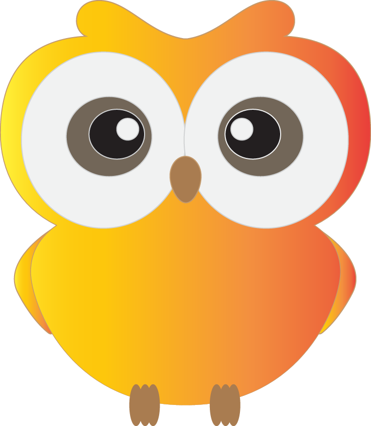 Owl orange clipart