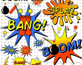 Comic book superheroes clipart