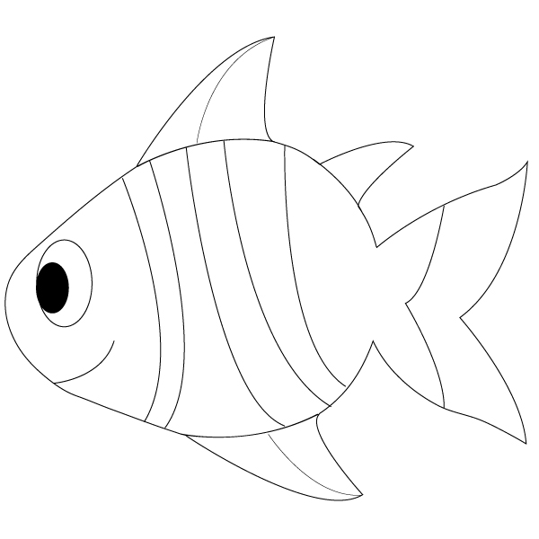 Fish Outline To Colour - ClipArt Best