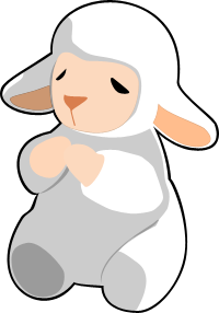 Praying White Lamb clip art - Christart.