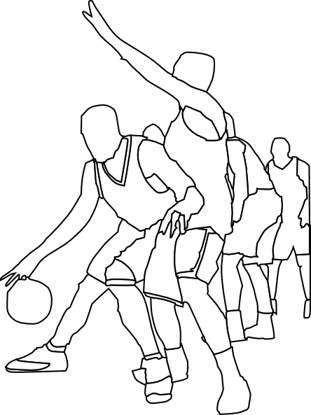 Basketball Game Outline clip art Free Vector