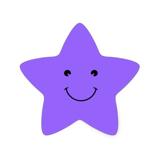 Blue Violet Smiley Face Star Sticker | Zazzle.