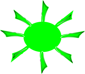 Green Radiating Sun clip art - vector clip art online, royalty ...