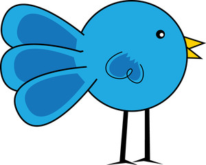 Bird Clipart Image - Clip Art Cartoon Of A Blue Bird Standing Up