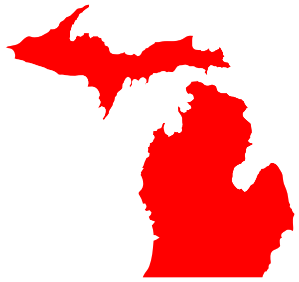 Michigan Map Outline Clip Art - vector clip art ...