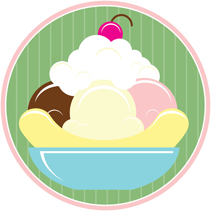 Banana Split Clip Art, Vector Images & Illustrations