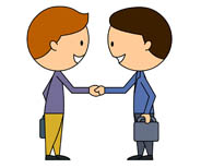 Children shake hand clipart