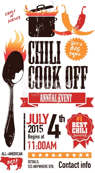 Red Chili Cookoff Invitation Design Template On White Background ...