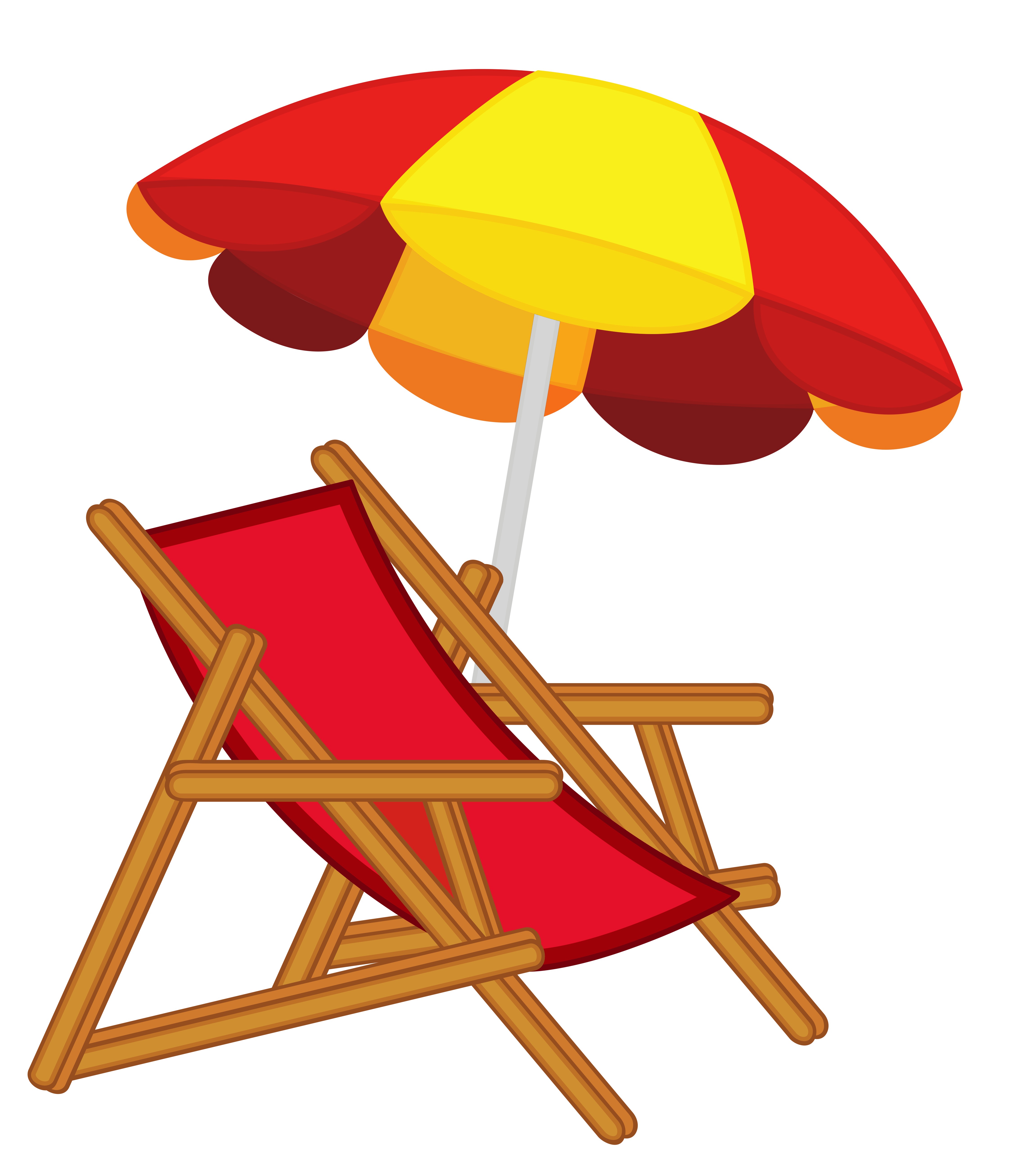Beach chair and umbrella free clipart