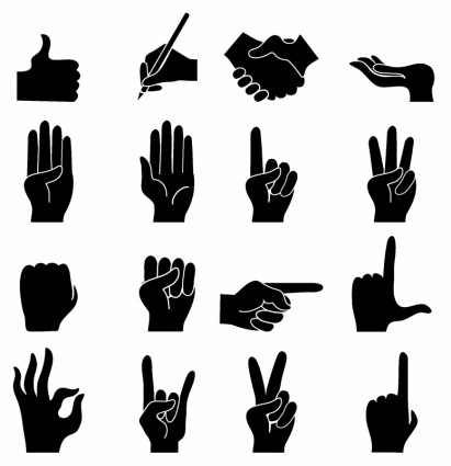 Human Hands Silhouette-vector Silhouettes-free Vector Free Download