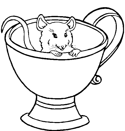 Cup And Saucer Coloring Page