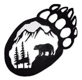 Bear Paw Steel Silhouette Wall Art, Grizzly Bear art, Bear and ...