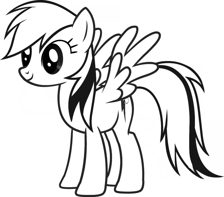 My little pony clipart black and white