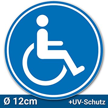 Aufkleber Rollstuhlfahrer Ã? 12cm, Rollstuhl Symbol / Zeichen ...