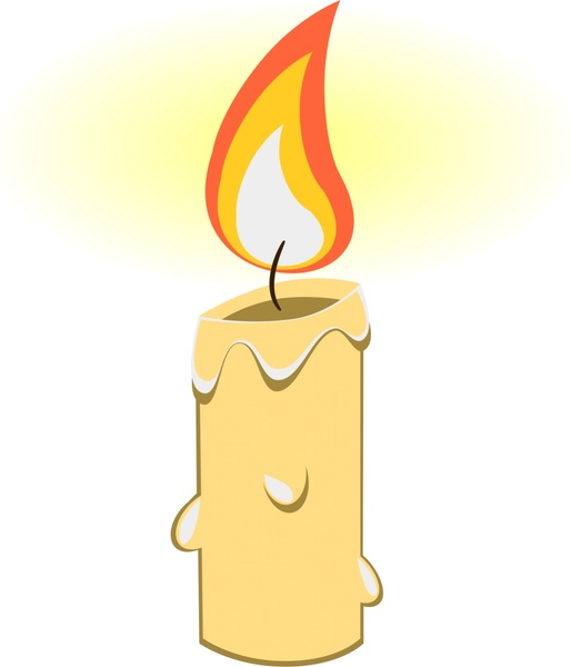Bright candle vector illustration with realistic cartoon design ...