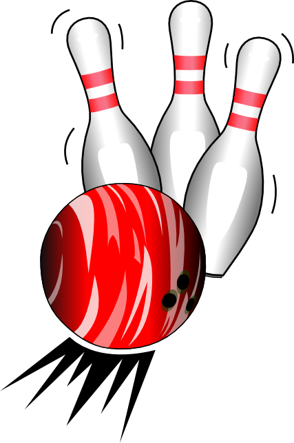 Bowling ball pins clipart