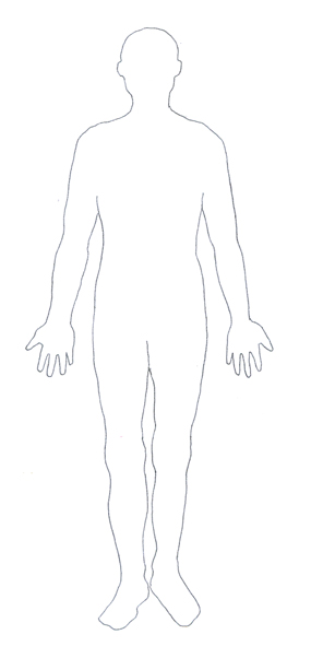 medical human body outline drawing