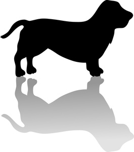 Free Dog Breed Clip Art Image - Basset Hound Silhouette with Drop ...
