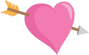 Love Clipart Image - Heart with Cupid's Arrow