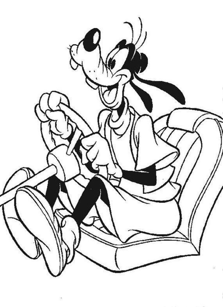 Goofy coloring pages driving - ColoringStar