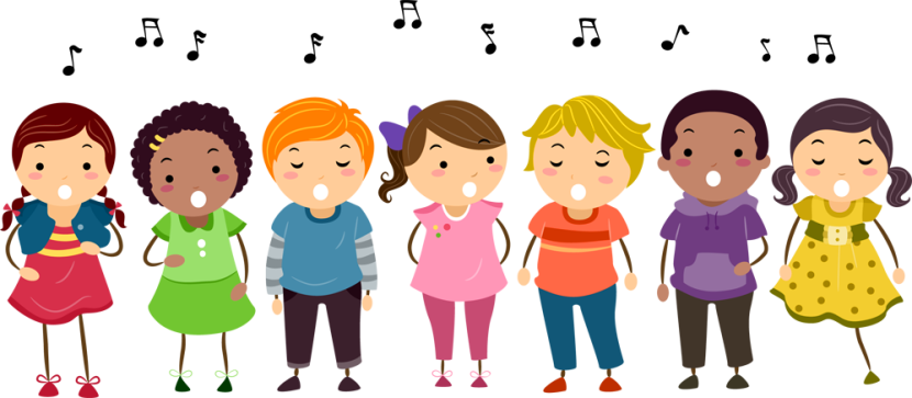 Singing children clipart