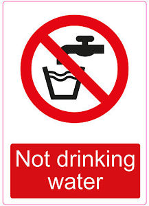 300x210 A4 do not drink drinking water sign label sticker caution ...