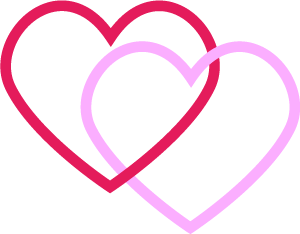 Interlocking hearts clipart