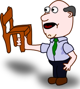 Fatman Holding A Chair clip art - vector clip art online, royalty ...